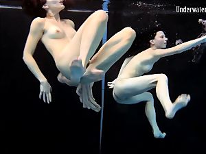 2 women swim and get naked marvelous