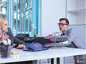 Boobylicious office enchantress got some prick installed in her pussy